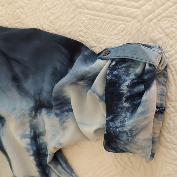 Rock & Republic Blue Tie-Dye Button-Up Shirt/ Size XL - Picture 7 of 9